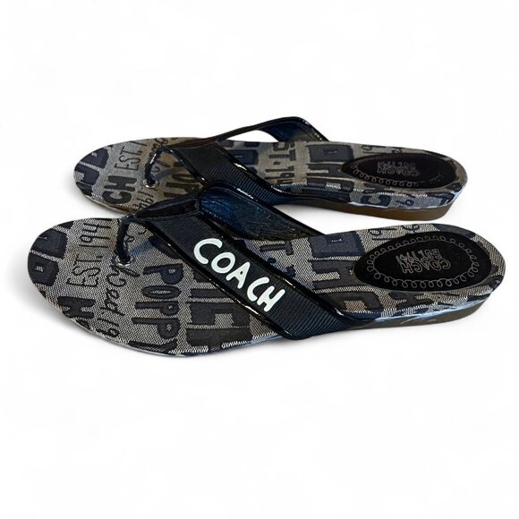Coach black and white flip flops - Picture 3 of 4